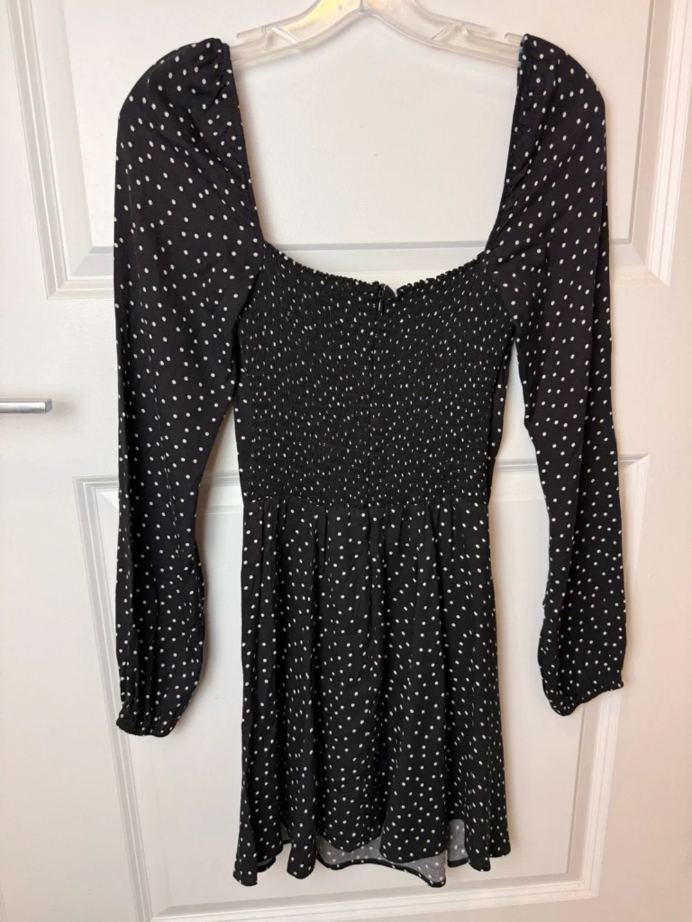 Reformation Black Polka‎ Dot Sweetheart Mini Dress Size 6 Preowned
